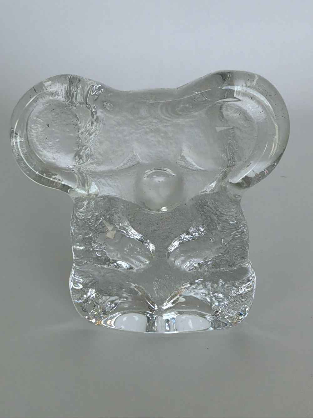 Vintage Clear Art Glass Koala Bear Figurine Paperweight Sculpture